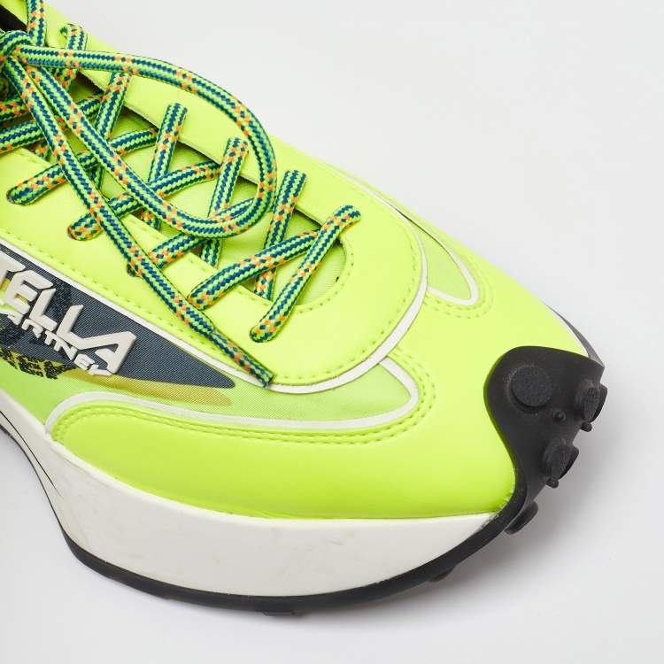 Pre Owned Stella McCartney Neon Yellow Fabric and Leather Reclypse Sneakers Size 39