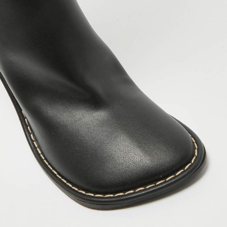 Pre Owned Stella McCartney Black Leather Over The Knee Boots Size 40