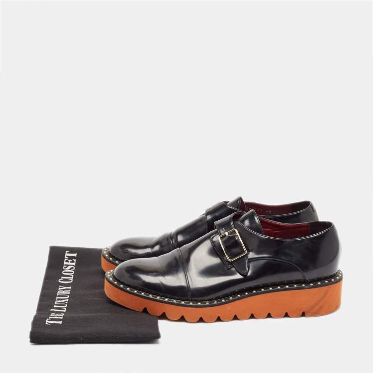 Pre Owned Stella McCartney Black Faux Leather Odette Loafers Size 40.5