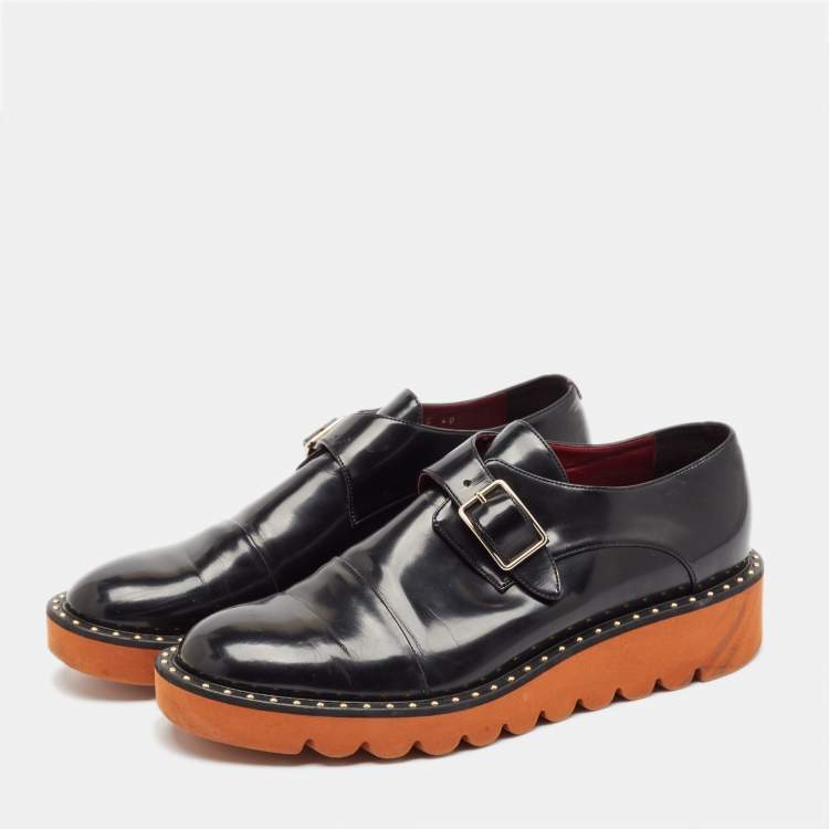 Pre Owned Stella McCartney Black Faux Leather Odette Loafers Size 40.5