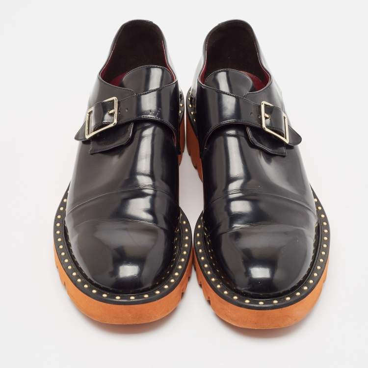 Pre Owned Stella McCartney Black Faux Leather Odette Loafers Size 40.5