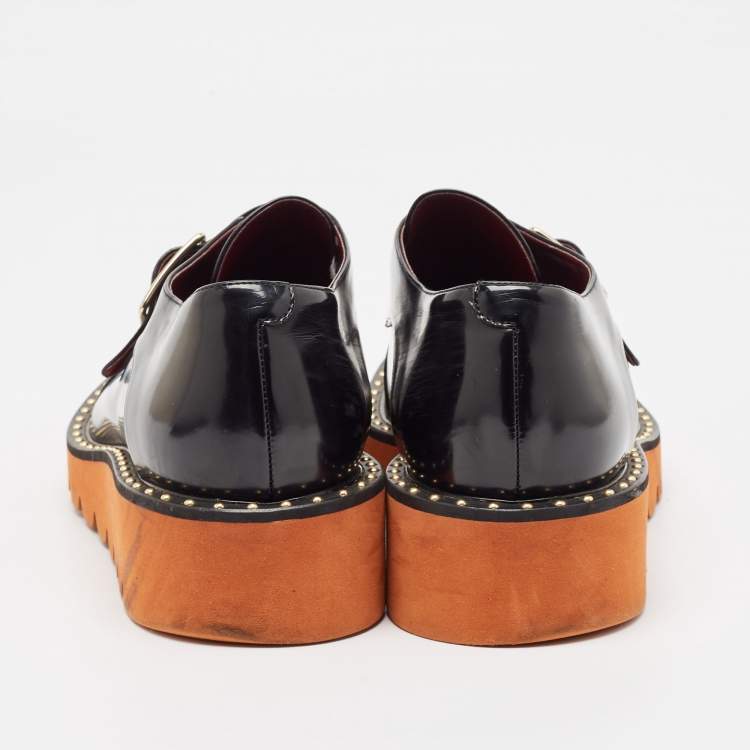 Pre Owned Stella McCartney Black Faux Leather Odette Loafers Size 40.5