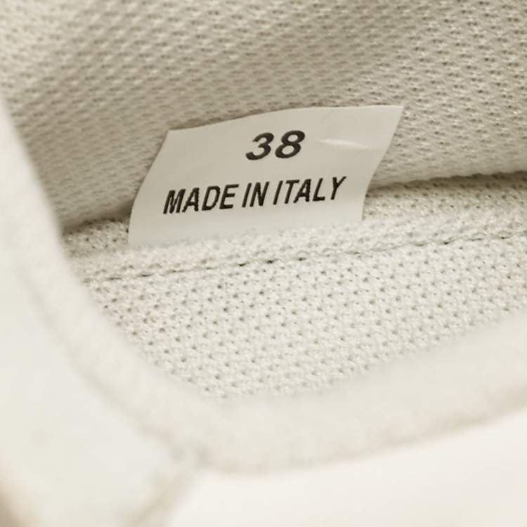 Pre Owned Stella McCartney White Faux Leather and Faux Suede Lace Up Sneakers Size 38
