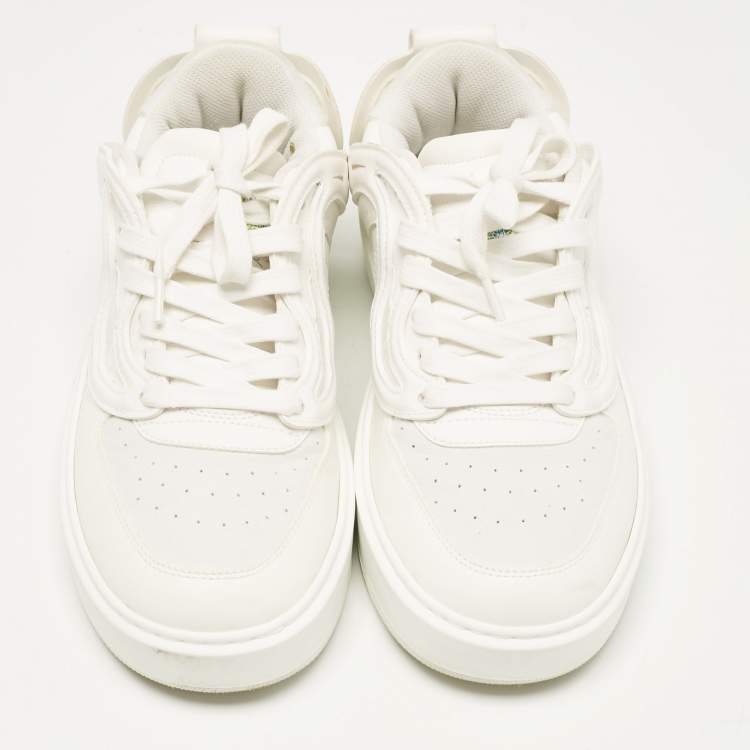 Pre Owned Stella McCartney White Faux Leather and Faux Suede Lace Up Sneakers Size 38