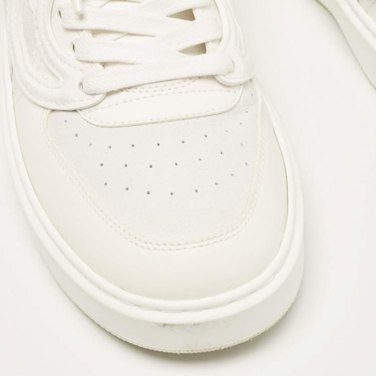 Pre Owned Stella McCartney White Faux Leather and Faux Suede Lace Up Sneakers Size 38