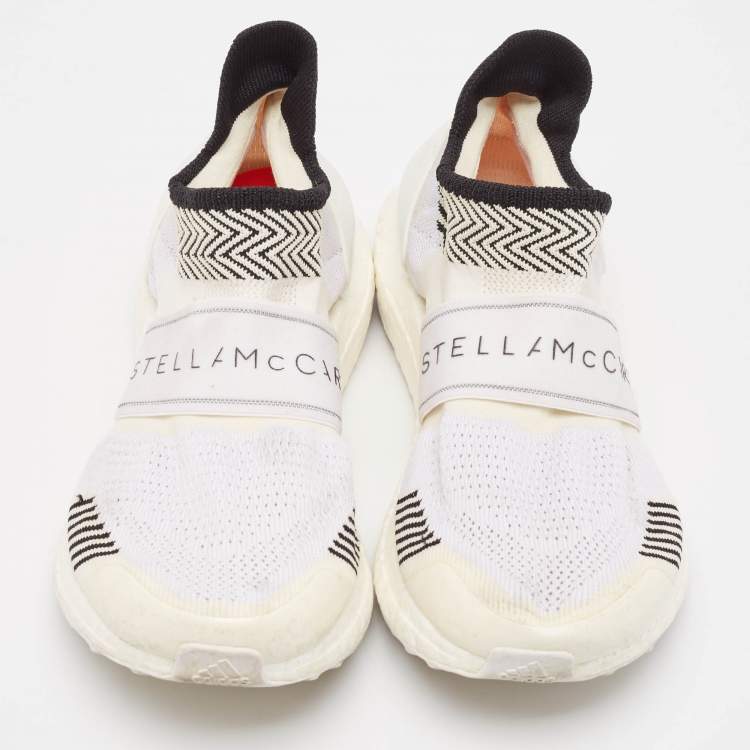 Pre Owned Stella McCartney x Adidas White Knit Fabric Ultra Boost x 3 D S Slip On Sneakers Size 38 1/3