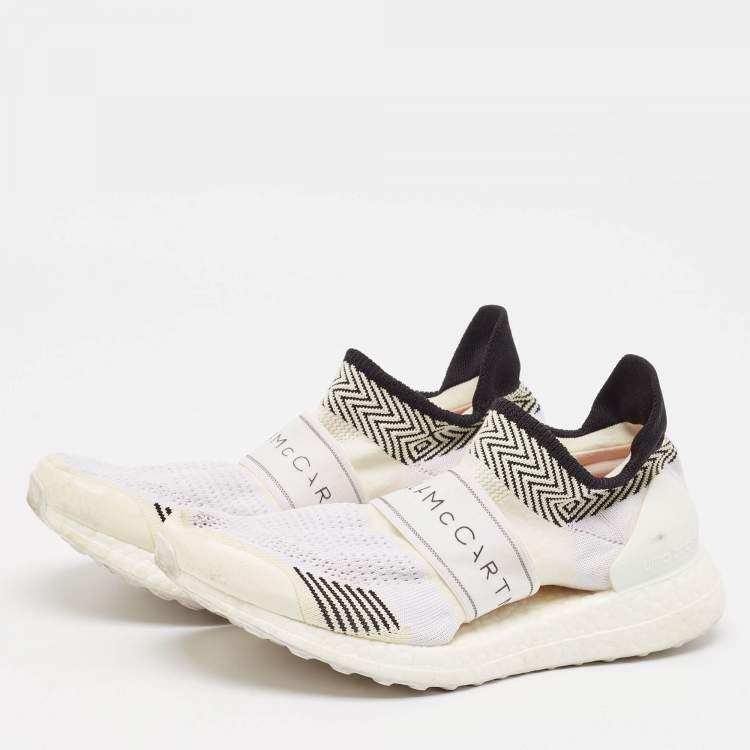 Pre Owned Stella McCartney x Adidas White Knit Fabric Ultra Boost x 3 D S Slip On Sneakers Size 38 1/3