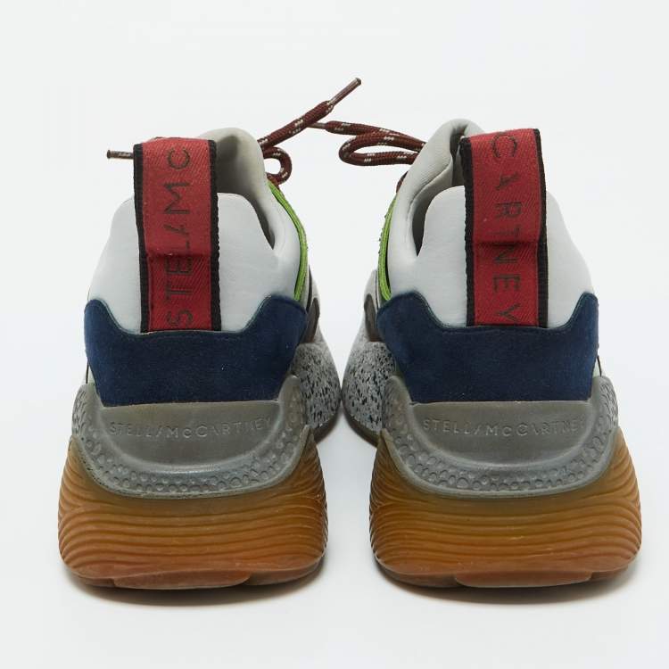 Pre Owned Stella McCartney Multicolor Faux Leather and Neoprene Eclypse Chunky Sneakers Size 36
