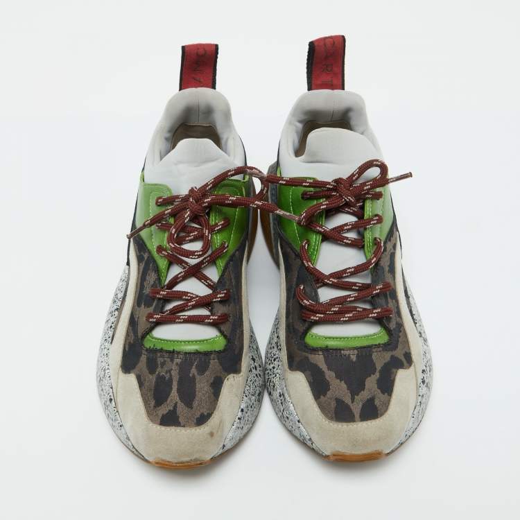 Pre Owned Stella McCartney Multicolor Faux Leather and Neoprene Eclypse Chunky Sneakers Size 36