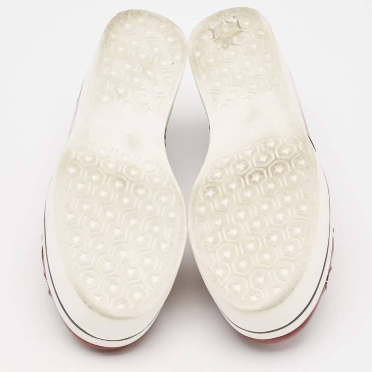 Pre Owned Stella McCartney Red Faux Patent Leather Binx Star Sneakers Size 40