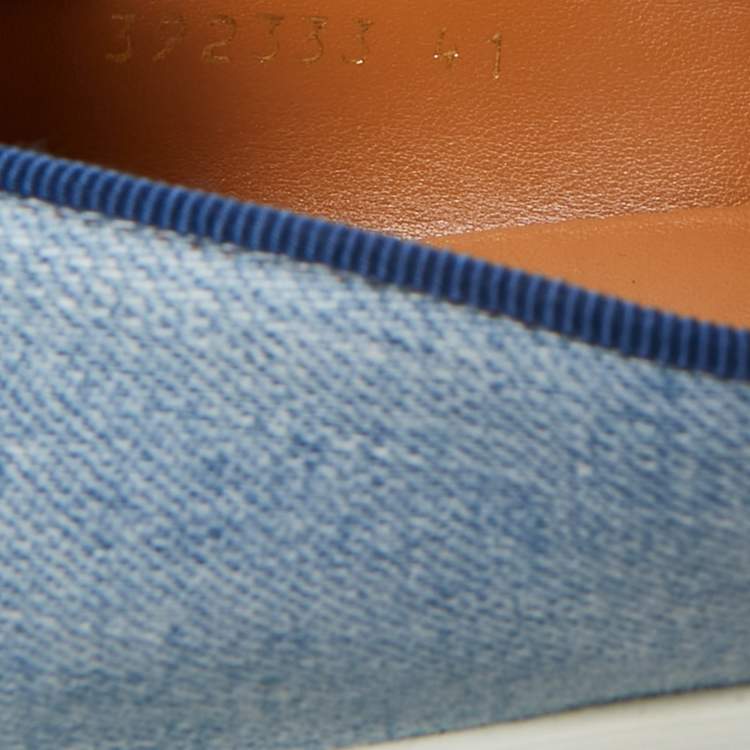 Pre Owned Stella McCartney Blue/White Denim Binx Star Sneakers Size 41
