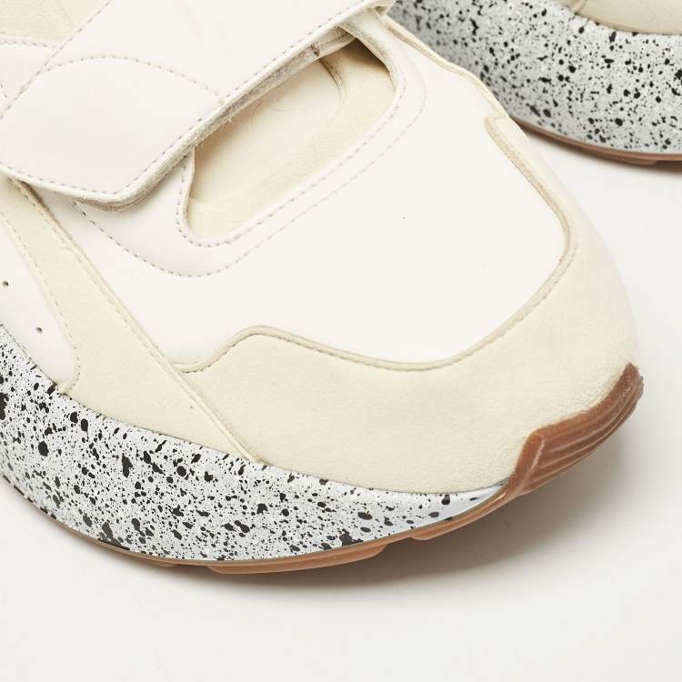 Pre Owned Stella McCartney White Faux Leather and Faux Suede Eclypse Sneakers Size 40