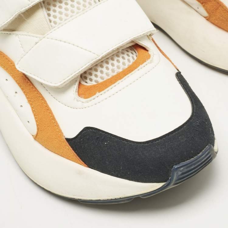 Pre Owned Stella McCartney Multicolor Faux Leather and Faux Suede Eclypse Lace Up Sneakers Size 39