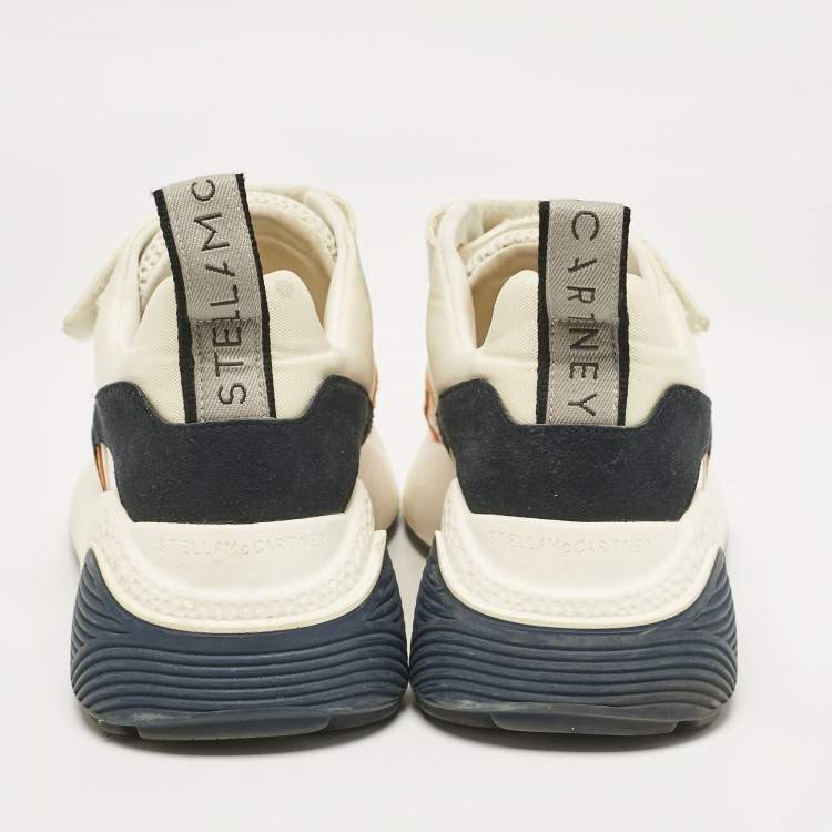 Pre Owned Stella McCartney Multicolor Faux Leather and Faux Suede Eclypse Lace Up Sneakers Size 39