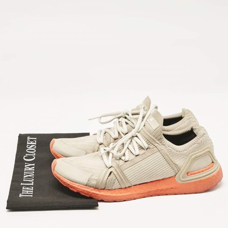 مملوكة مسبقًا Stella McCartney X Adidas Beige Knit Fabric Ultraboost 20 Sneakers Size 42.5