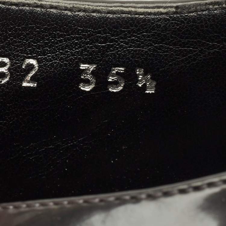 Pre Owned Stella McCartney Grey/Sliver Faux Leather Elyse Star Platform Lace Up Derby Size 35.5