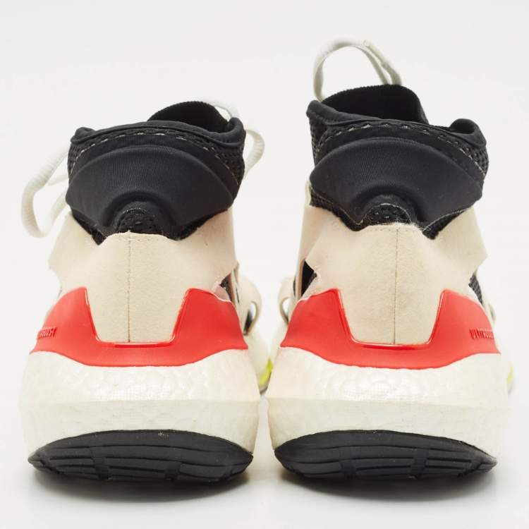 Pre Owned Stella McCartney Multicolor Faux Leather and Faux Suede ultraboost 21 Lace Up Sneakers Size 38