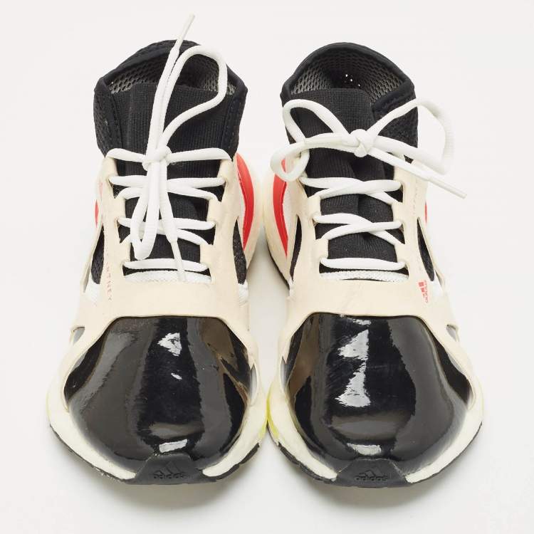 Pre Owned Stella McCartney Multicolor Faux Leather and Faux Suede ultraboost 21 Lace Up Sneakers Size 38