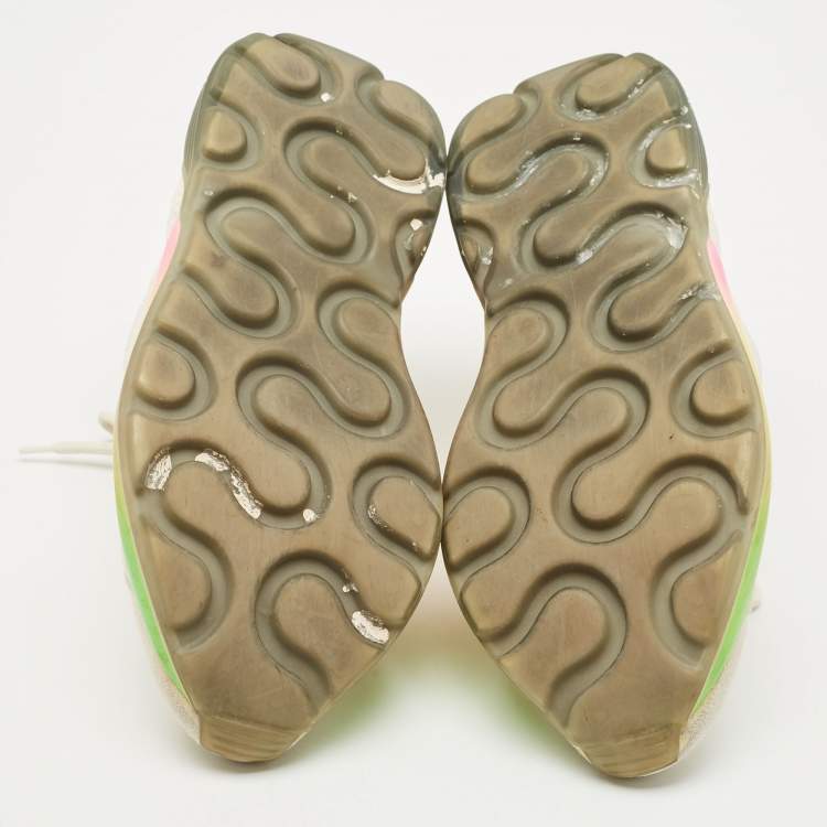 Pre Owned Stella McCartney Multicolor Faux Leather and Faux Suede Eclypse Lace Up Sneakers Size 38