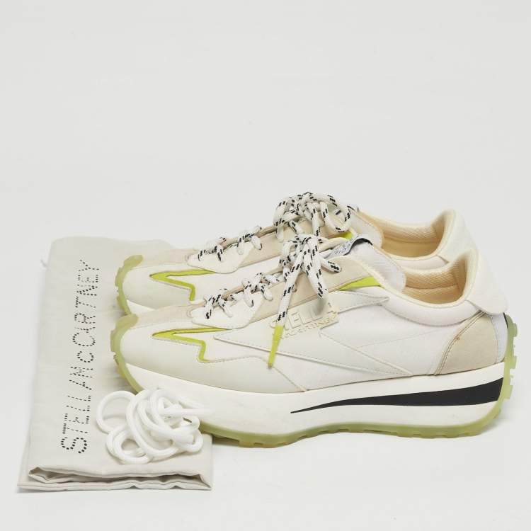 Pre Owned Stella McCartney Tricolor Canvas and Faux Leather Eclypse Lace Up Sneakers Size 40