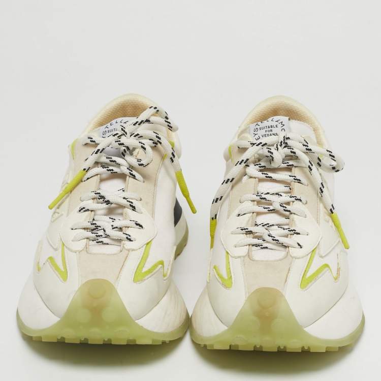 Pre Owned Stella McCartney Tricolor Canvas and Faux Leather Eclypse Lace Up Sneakers Size 40