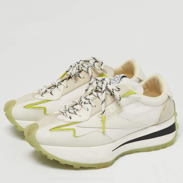 Pre Owned Stella McCartney Tricolor Canvas and Faux Leather Eclypse Lace Up Sneakers Size 40