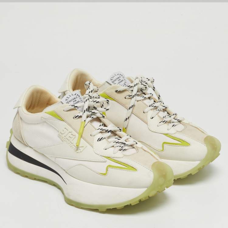 Pre Owned Stella McCartney Tricolor Canvas and Faux Leather Eclypse Lace Up Sneakers Size 40