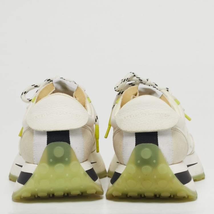 Pre Owned Stella McCartney Tricolor Canvas and Faux Leather Eclypse Lace Up Sneakers Size 40