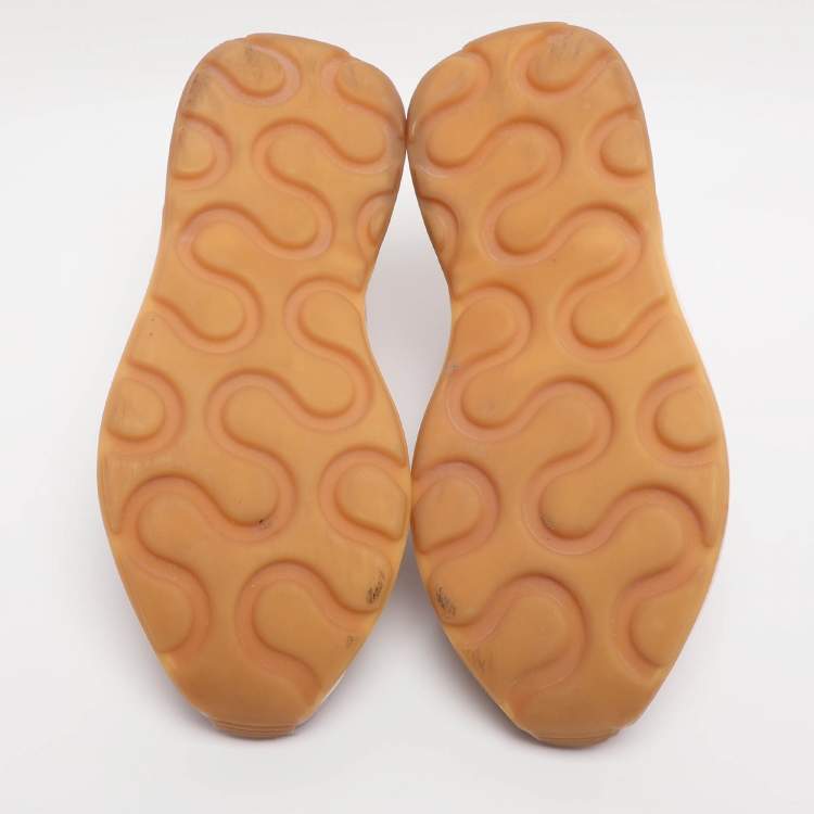 Pre Owned Stella McCartney Pink Faux Leather and Faux Suede Cut Out Eclypse Sneakers Size 39