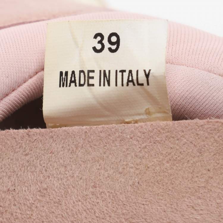 Pre Owned Stella McCartney Pink Faux Leather and Faux Suede Cut Out Eclypse Sneakers Size 39