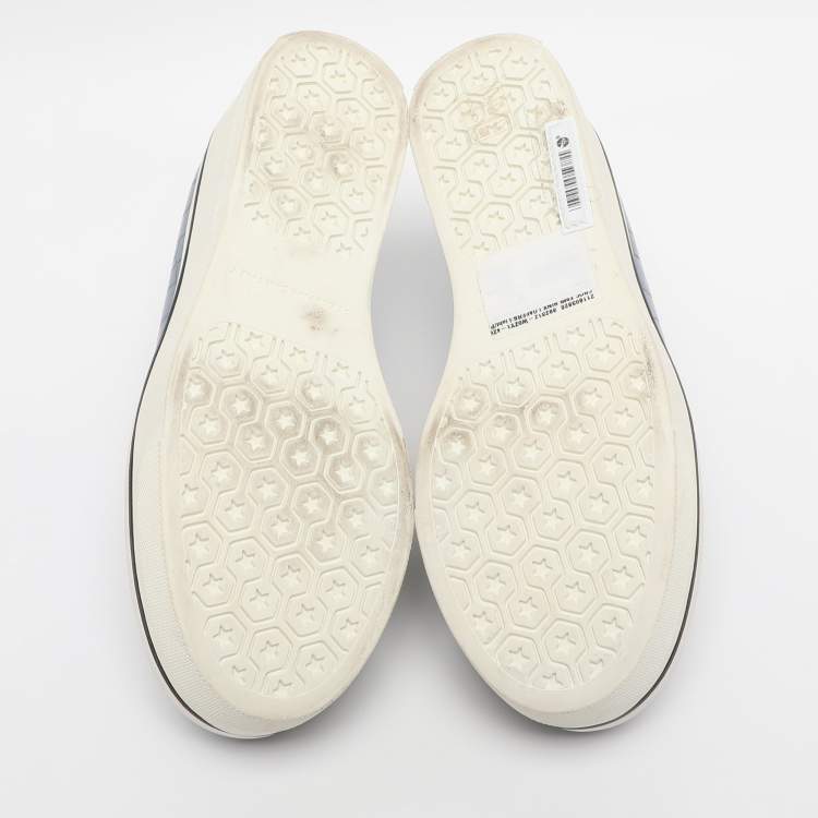 Pre Owned Stella McCartney Blue Faux Alligator Leather Binx Slip On Sneakers Size 35