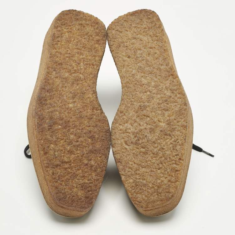 Pre Owned حذاء ديربي ستيلا مكارتني جلد صناعي وزائف سويدي أسود برودي مقاس 36