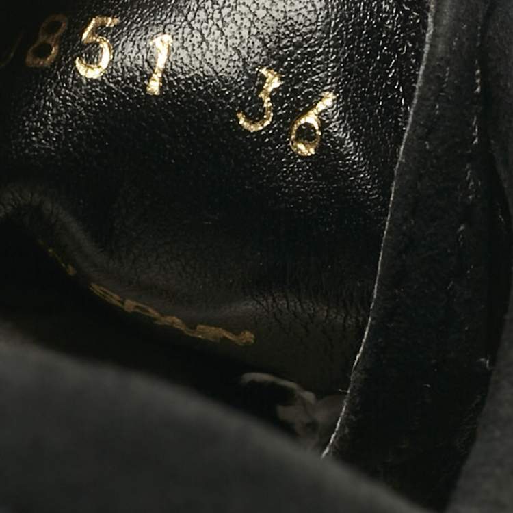 Pre Owned حذاء ديربي ستيلا مكارتني جلد صناعي وزائف سويدي أسود برودي مقاس 36