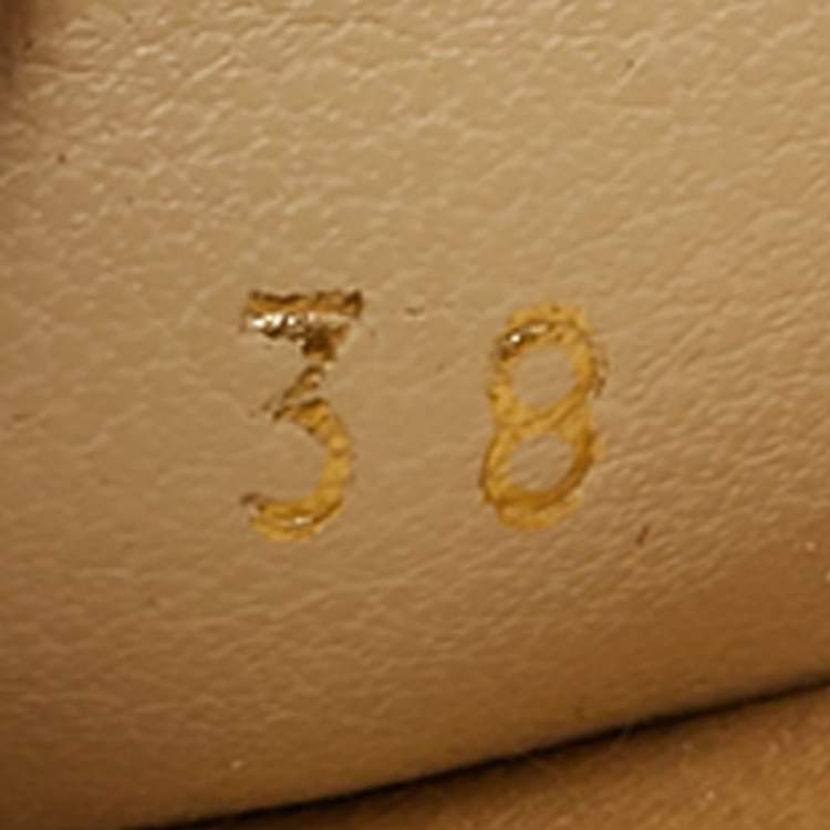 مملوكة مسبقًا Stella McCartney Black/Beige Patent Leather D'orsay Ankle Strap Pumps Size 38