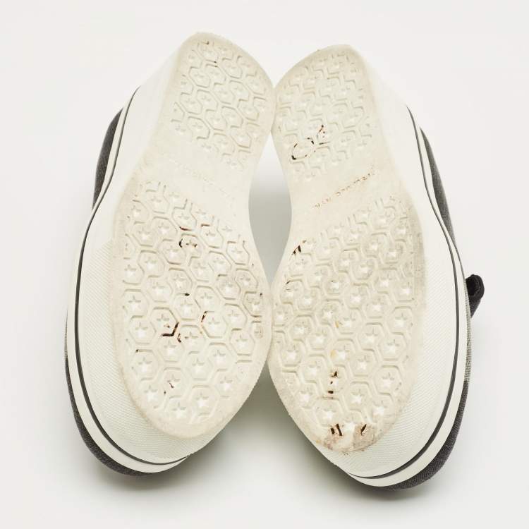 Pre Owned Stella McCartney Black/Grey Denim Binx Slip On Sneakers Size 36