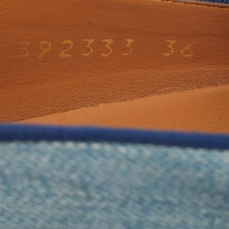 Pre Owned Stella McCartney Blue/Cream Denim Binx Slip On Sneakers Size 36