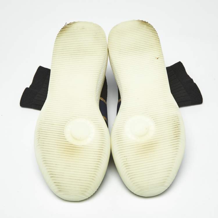 Pre Owned Stella McCartney Black Knit Fabric Loop Sock sneakers Size 39