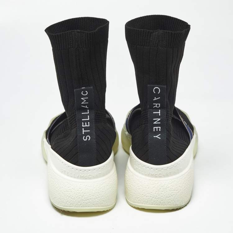 Pre Owned Stella McCartney Black Knit Fabric Loop Sock sneakers Size 39