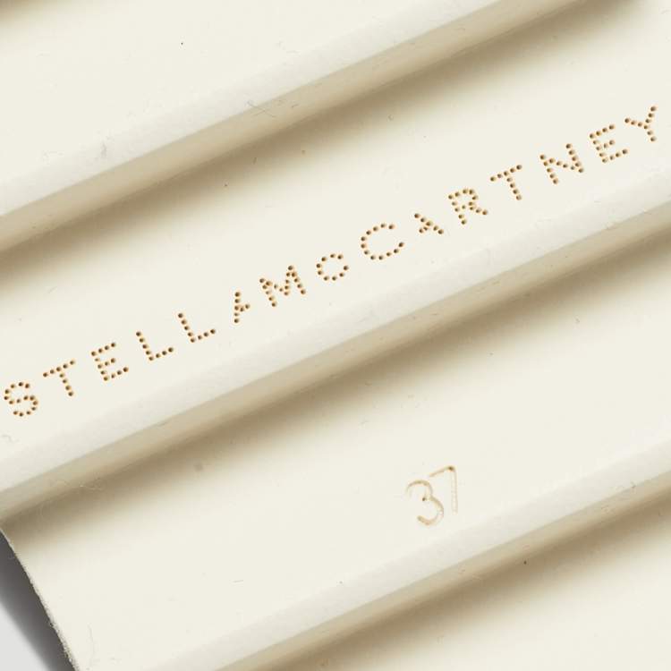 Pre Owned Stella McCartney Black Faux Leather Elyse Platform Derby Sneakers Size 37