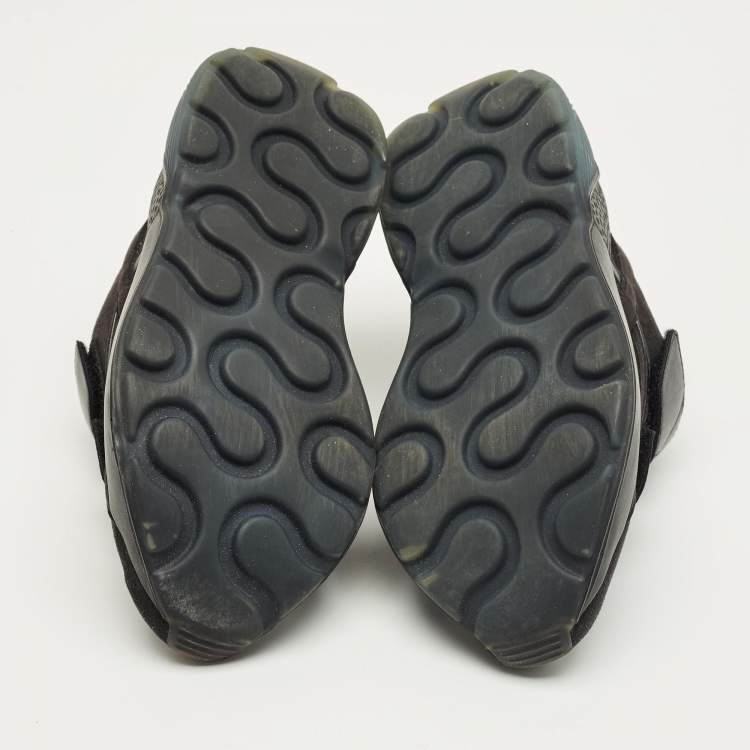 Pre Owned Stella McCartney Black Faux Leather and Faux Suede Eclypse Low Top Sneakers Size 35.5