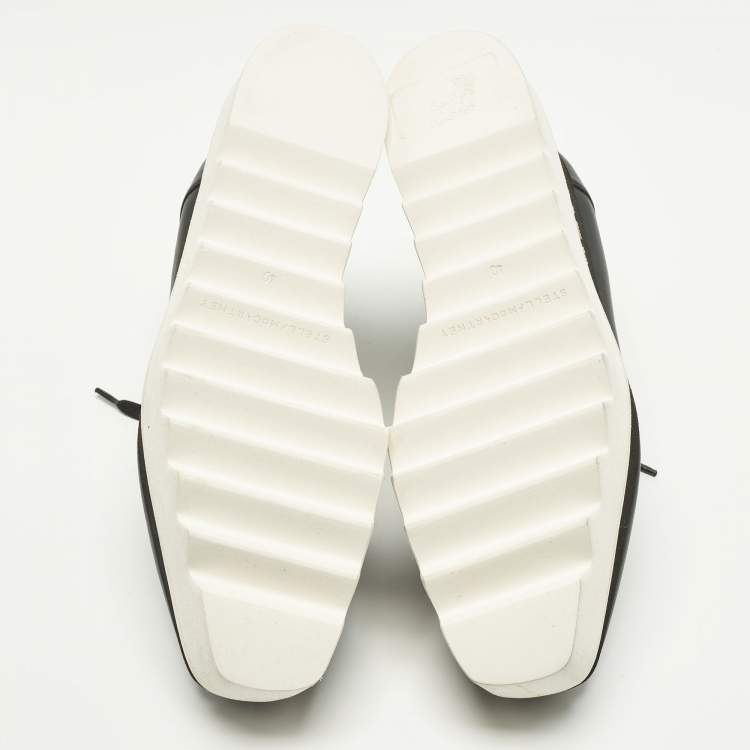 Pre Owned حذاء ديربي ستيلا مكارتني إليس جلد صناعي أسود نعل سميك رباط مقاس 36