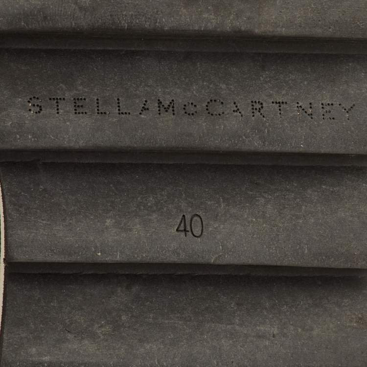 Pre Owned Stella McCartney Elyse Size 40 Black Faux Suede Star Studded Platform Derby Sneakers