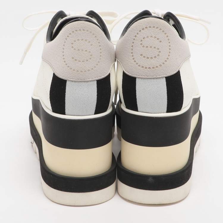 مملوكة مسبقًا Stella McCartney Elyse Size 36.5 White Perforated Faux Leather Derby