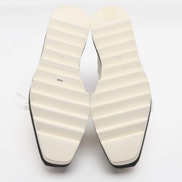 مملوكة مسبقًا Stella McCartney Elyse Size 36.5 White Perforated Faux Leather Derby