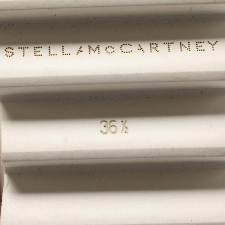 مملوكة مسبقًا Stella McCartney Elyse Size 36.5 White Perforated Faux Leather Derby