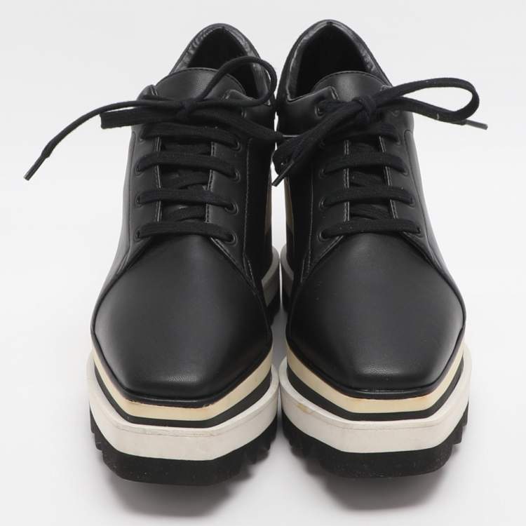 Pre Owned Stella McCartney Elyse Size 36 Black Faux Leather Derby