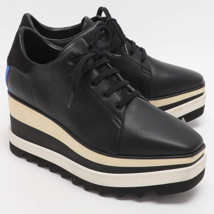 Pre Owned Stella McCartney Elyse Size 36 Black Faux Leather Derby