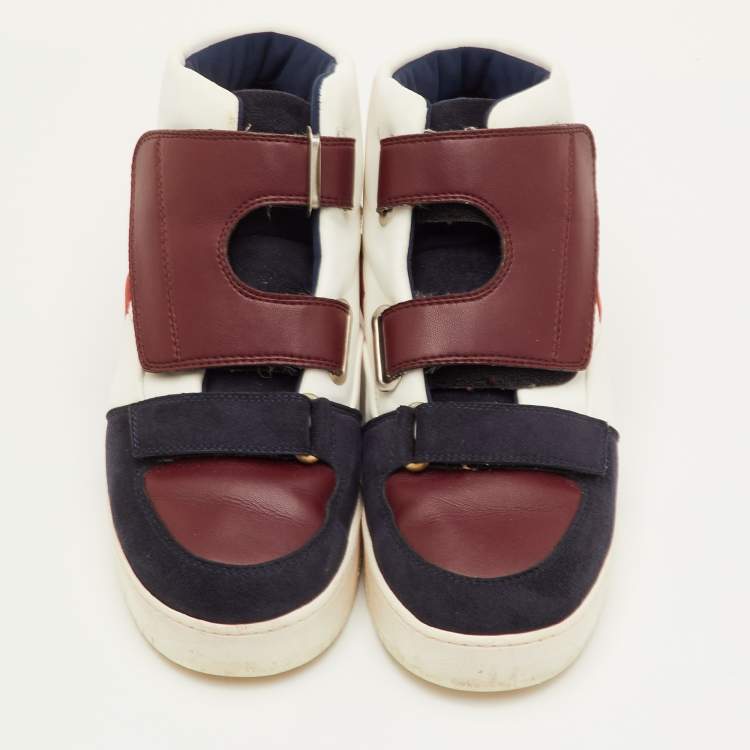 Pre Owned Stella McCartney Size 37 Multicolour Faux Suede and Faux Leather High Top Sneakers