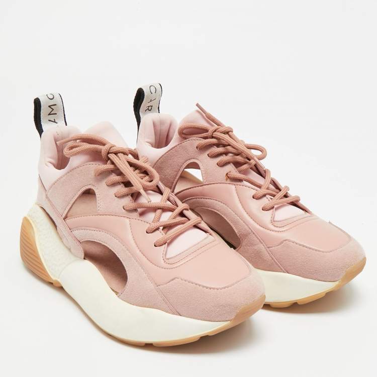 مملوكة مسبقًا Stella McCartney Eclypse Size 36 Pink Faux Leather and Suede Low Top Sneakers