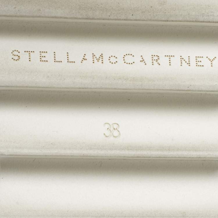 مملوكة مسبقًا Stella McCartney Elyse Size 38 Silver Faux Leather Wedge Sneakers